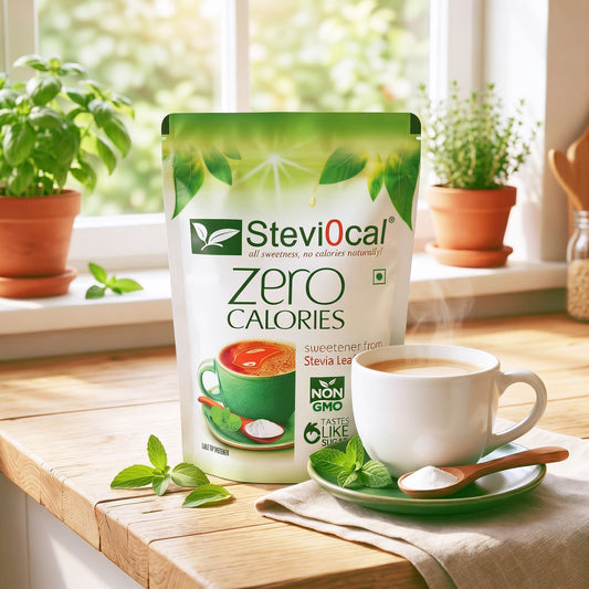 Stevi0cal Zero Calories Natural Sweetener - Stevia Leaf Extract Sugar Substitute | 350g