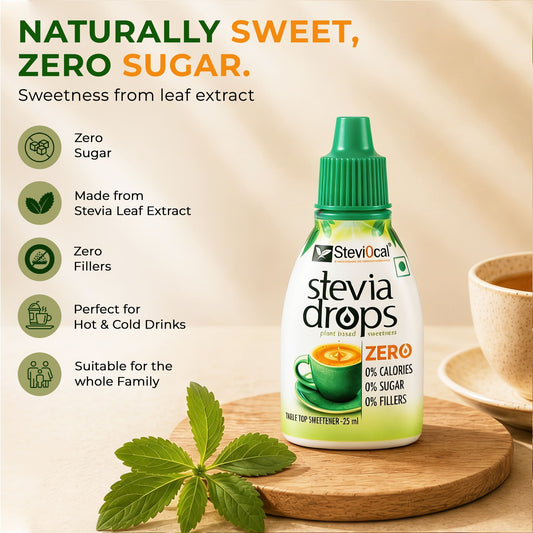 Stevi0cal Stevia Drops - Natural Zero Sugar Liquid Sweetener 25 ml