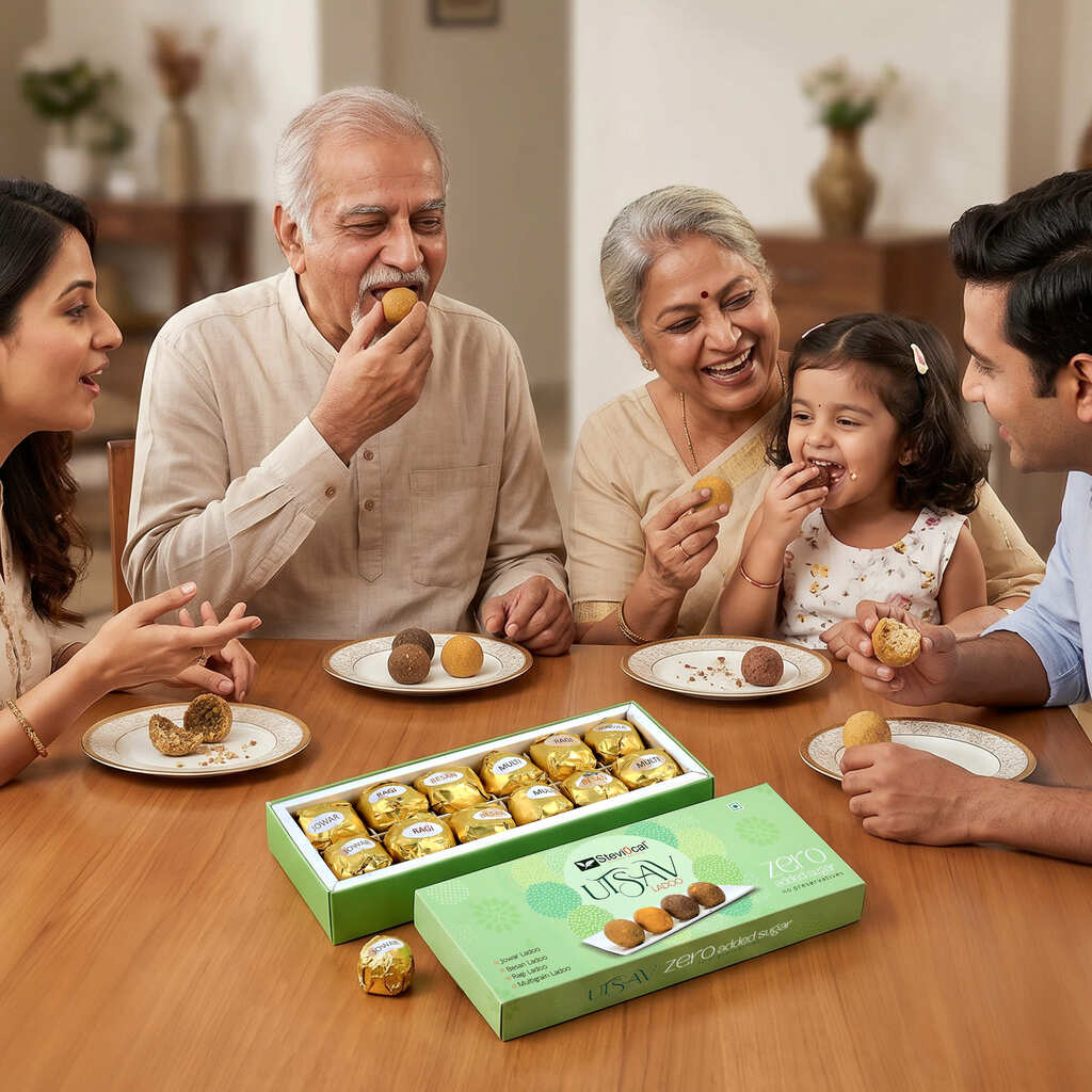 Stevi0cal Utsav Ladoo - Zero Added Sugar Traditional Sweet