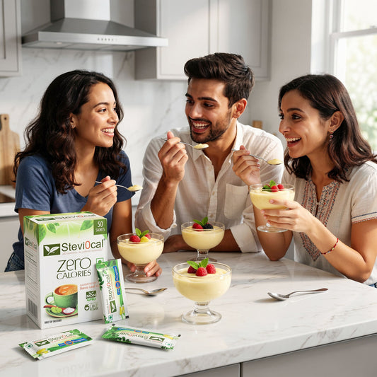 Stevi0cal Zero Calorie Sweetener Sachets - Natural Sugar Alternative | 50 Sachets